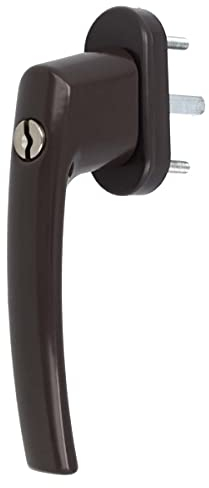 Aluminium Fenstergriff Nevada abschließbar, Farbe:Braun RAL 8019, Stiftlänge:30mm