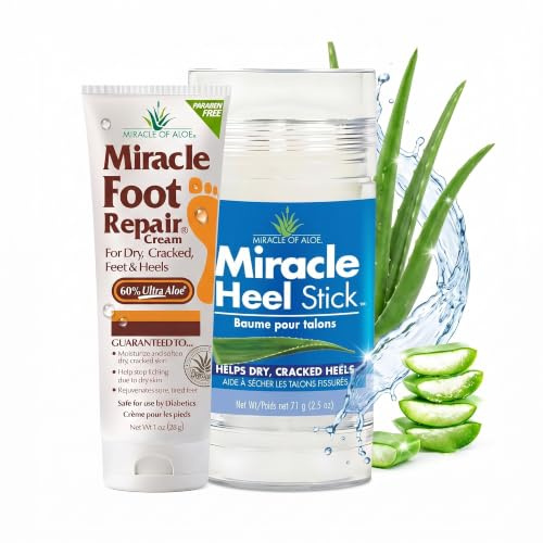 Baume de talon pour pieds secs et craquelés – Stick miracle pour talon avec crème réparatrice pour les pieds – Répare les talons et les pieds secs et craquelés – Formule ultra aloe hydrate, adoucit et