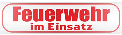 INDIGOS UG - Magnetschild Auto Feuerwehr im Einsatz 30 x 8 cm rot reflektierend - Magnetfolie LKW Truck Transporter Baustellenfahrzeug Firmenwagen - flexibel abnehmbar, wetterfest