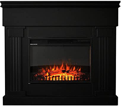 Tempo Style - Chimenea eléctrica ventilada blanca VARMA, lujosa estufa de suelo de 1500 W, bajo consumo, temporizador, efecto llama realista y leña luminosa
