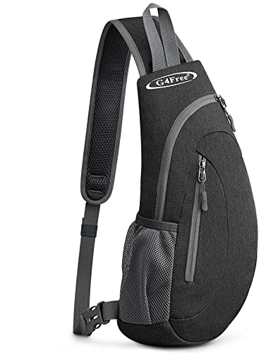 G4Free Sling Bag for Men Women, Small Crossbody Backpack Lightweight Chest Shoulder Bags for Travel, Outdoor and Sports (Dark Grey)