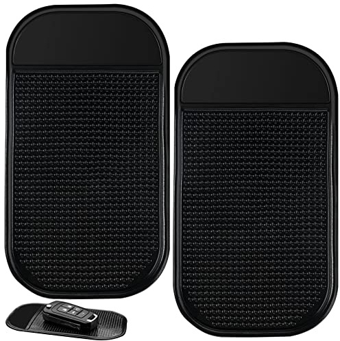 WHC 2 Stück Antirutschmatte Auto Armaturenbrett Selbstklebend 14 x 8 cm | Antirutsch Pads Matte Anti-rutsch unterlage klebepads Magic-pad für Handy, Auto brillenhalterung, Sonnenbrillen Halterung