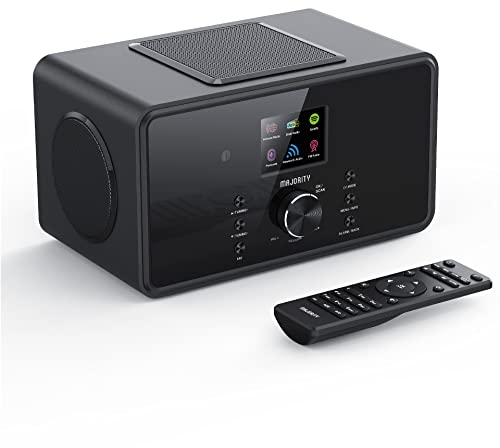 Internetradio WLAN | DAB Radio mit Bluetooth | Küchenradio 100 Watt 2.1-Lautsprecher mit Subwoofer | DAB Plus Radio | Internet Radios | Digitalradio DAB Plus mit Fernbedienung | MAJORITY Bard