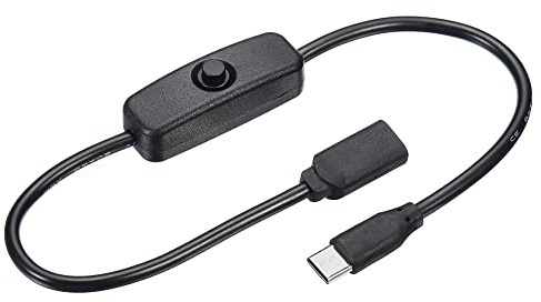 sourcing map USB Kabel mit 304 EIN/AUS Schalter USB Typ C Stecker zu Buchse 30cm Schwarz