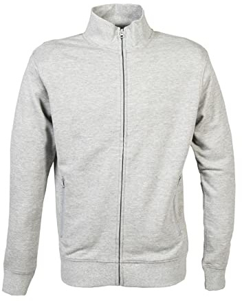 Niscioma Felpa da Lavoro Uomo Zip Intera - Felpe Senza Cappuccio Tinta Unita Stampabili, Maglia Tuta Non Felpata Misto Cotone, Collo a Lupetto Zip Corta, Modello Geo