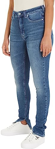 Calvin Klein jeans dam hög midja supersmala ankelbyxor, BLÅ, 32W x 32L