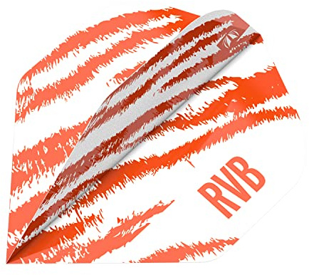 Target Darts Raymond Van Barneveld RVB Messing No.2 Pro Ultra Dart Flights - Weiß/Orange/Schwarz