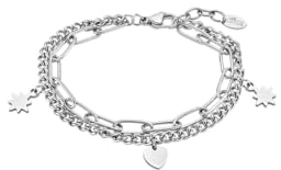 LOTUS STYLE Pulsera Acero Inoxidable Mujer LS2313-2/1 Corazón - Sofisticado Brazalete con Pulido y Acabado Refinado 20 cm - Ideal para Regalo de Cumpleaños - Aniversario - Ocasiones Especiales
