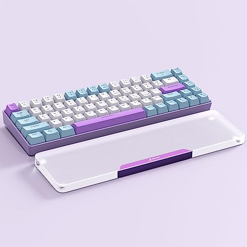Attack Shark 68 Tasten Acryl-Handgelenkauflage, Aluminiumlegierung Handballenauflage, Rutschfeste Ergonomische Handgelenkstütze, Transparente Armablage für TKL Gaming-Mechanik-Tastatur - Lila
