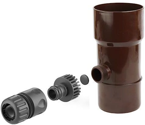 Regensammler Regenwassersammler Regenwasserrückgewinnung Filter Fallrohr Regen Ø 90 mm braun