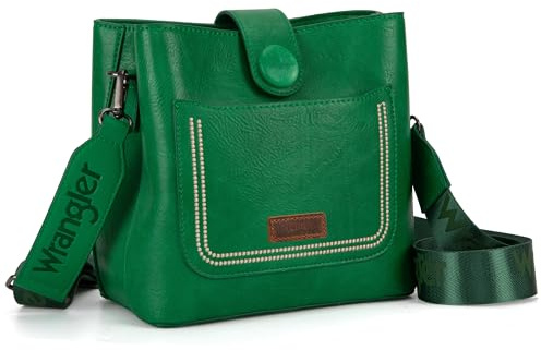 Wrangler Borsa a tracolla da donna carina e borsa a tracolla per donna, Borsa a tracolla verde, Small