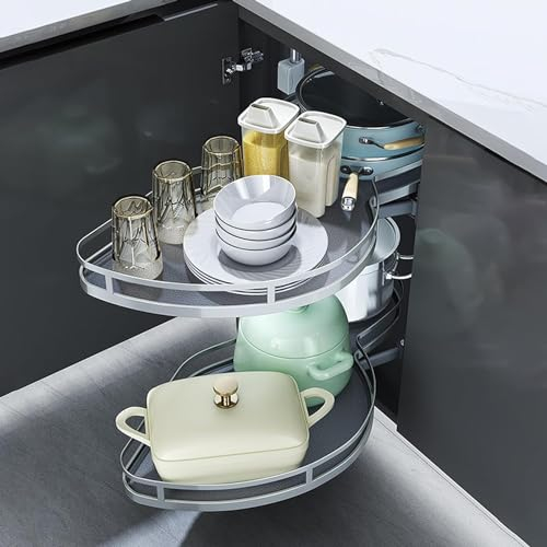 RRraw Mueble Esquinero para Cocina, Mueble de Cocina Extraíble, Mueble Esquinero, Mueble de Esquina, Cajón Telescópico, Mueble Esquinero de Cocina, Carrusel, Altura Ajustable