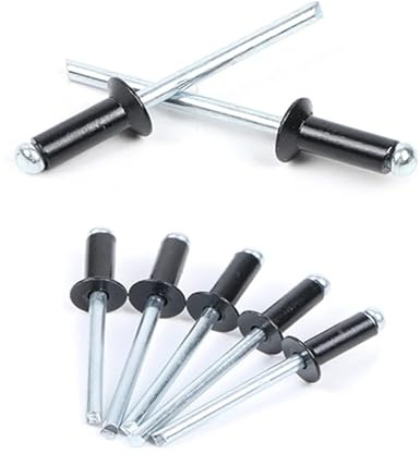 Aqxypas 30/50 Stück Schwarze Blindnieten aus Aluminium mit Senkkopf, Standardtyp 2,4 mm, 3,0 mm, 3,2 mm, 4,0 mm (Size : 50Pcs, Color : 4.0x12 mm)