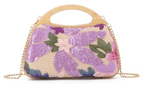 Syrads Paillettes Borsa Da Sera In Pochette per Le Donne Formale Elegante Crossbody Borse,Viola