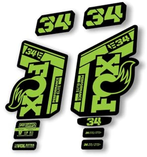 Autocollant de rechange pour fourche Fox 34 2022 Performance Elite E Bike Series Vert (mat)