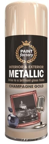 RAPIDE PF Metallic Champagne Gold Spray Paint 400ML - High Gloss Shimmering Finish | Superior Coverage & Adhesion | Paint Factory Spray Paint | Ideal for Interior & Exterior Use (1)