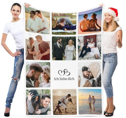 LNM Personalisierte Decken mit Foto, Personalisierte Decke, Personalisierte Foto Decke, Personalisierte Kuscheldecke, Personalisierte Geschenke für Frauen, Geburtstagsgeschenk für Frauen