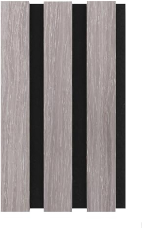 SPACELUXE Acoustic Slat 3D Wall Panel Decorative & Sound Absorbing Wooden Slatted Feature Pannelling Home Living Room Bedroom Interior Easy Installation Oak Natural 2400mm x 600mm (Silver Oak)
