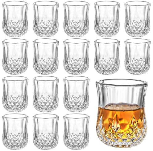 VIDETOL Glass Shot Glasses Set of 18, 50ml Clear Heavy Base Shots Glass, Dishwasher Safe, Shot Glasses for Liquor Shots, Tequila, Vodka