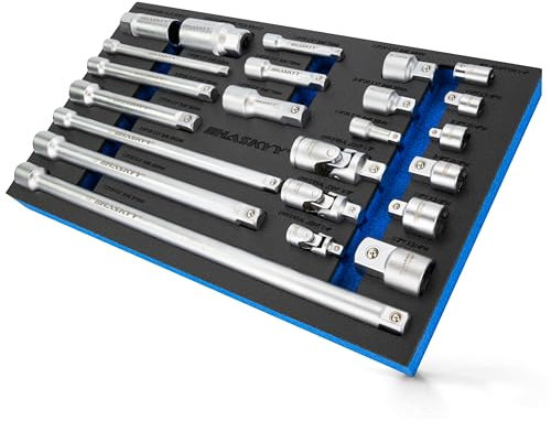 HASKYY Kit di prolunga per chiave a bussola 1/4 3/8 1/2 cricchetto a cricchetto adattatore di estensione per giunto cardanico set dado parti di collegamento per auto e industria