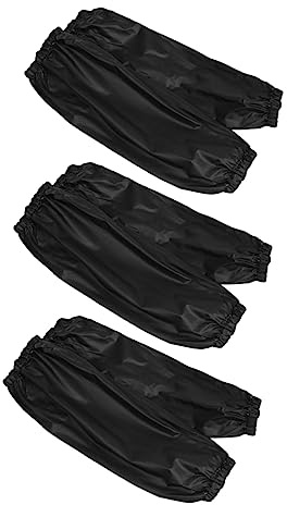HEATSHAKING 3 Pairs Pvc Waterproof Oversleeves Arm Sleeves Covers for Housework Reusable Protective Arm Covers for Cleaning and Household Use, Black and Red