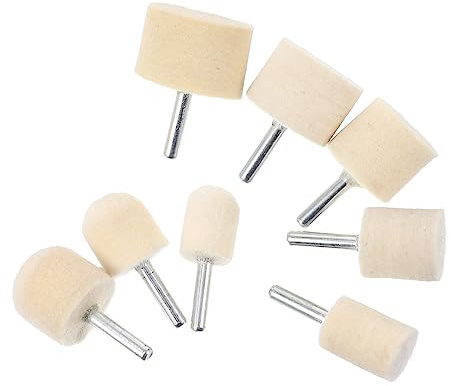 GALPADA Ruote Lucidanti in Feltro Beige Accessori Comodi in Metallo Set 8 Pezzi per Lucidare Unghie Precisione per Manicure e Pedicure