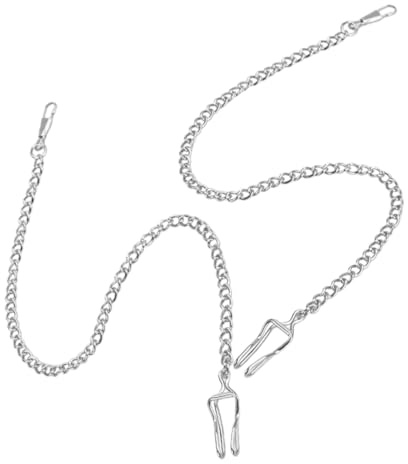 Veemoon Catena per Orologio da Tasca Vintage, 2 Pezzi in Lega Argento, Lunghezza Regolabile, Accessorio Versatile per Abbigliamento e Gioielli Fai da Te