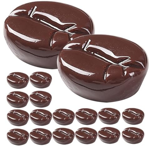 Toddmomy 25pcs Artificial Coffee Beans Diy Craft Accessories Realistic Coffee Beans Models for Jewelry Ornament and Phone Case Decor