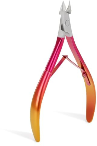 Cmetta Nagelbandsklippare, polerad belagd hållbar trimmer, nagelklippare med fin kant, komfortgrepp nagelbandsskärare och borttagningsverktyg kit för nagelvård (ros 1-pack)