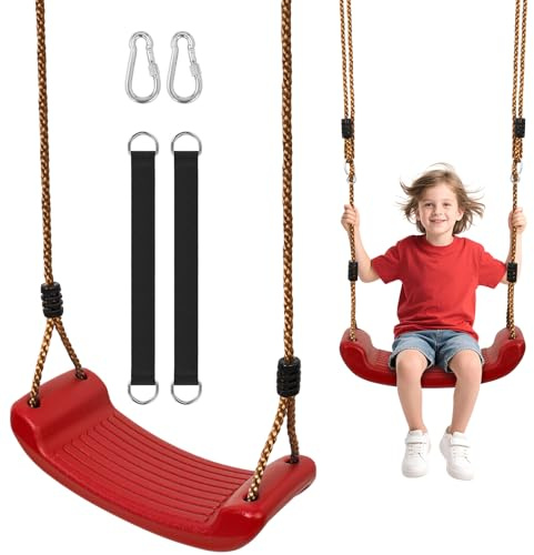 Vdealen Balançoire extérieure, balançoires réglables en Hauteur pour Enfants, Accessoires de balançoire avec 2 Sangles de hamac et 2 mousquetons pour Aire de Jeux extérieure