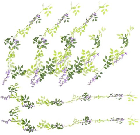 Mobestech 5 Pièces Vigne de Fausse Décoration Suspendue pour Mariage Fête et Intérieur Vigne Artificielle pour Ambiance Chaleureuse et Accueillante