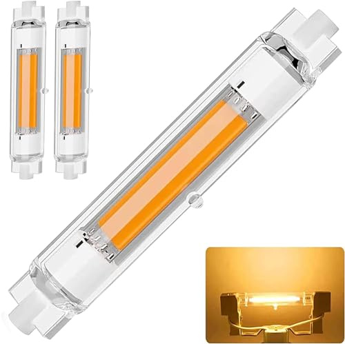 ZJZG R7S LED 118mm Dimmbar, R7S 118mm 30W Ersatz für 300W Halogen Leuchtmittel, Leuchtmittel LED Stab Warmweiß 3000K 3000LM, Kein Flackern, 360°Abstrahlwinkel, 2er Pack