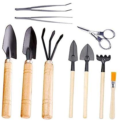 ROMISBABA 10stücke Bonsai-pflanzwerkzeug Mini Gartengerät Für Sukkulenten Pflanzen Blumenpflanzung Werkzeuge Mit Ergonomischem Griff Für Indoor Gartenarbeit
