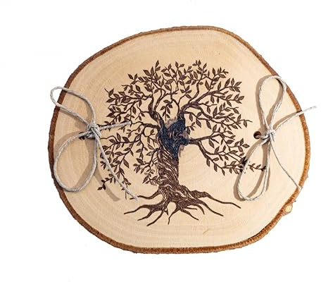 Generico Rustikaler mittelalterlicher Baum des Lebens (Laurocesaro-Holz) für Hochzeit, Ringhalter, Ringhalter, Ringhalter, Ringhalter