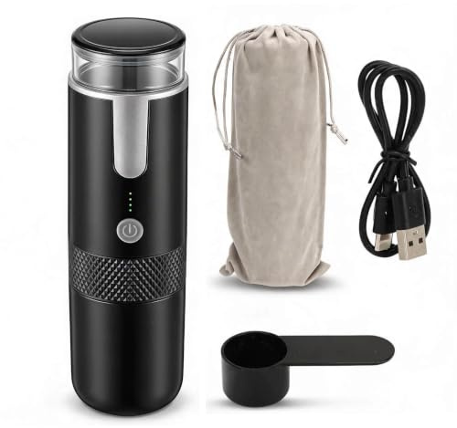 EIMSOAH Cafetera Portátil, Mini Máquina de Cafetería de Mano Type C Recargable, Cafetera de un Servicio con Batería de 1200 MAh para Cápsula de Americano K Cup, Regalos de Campamento