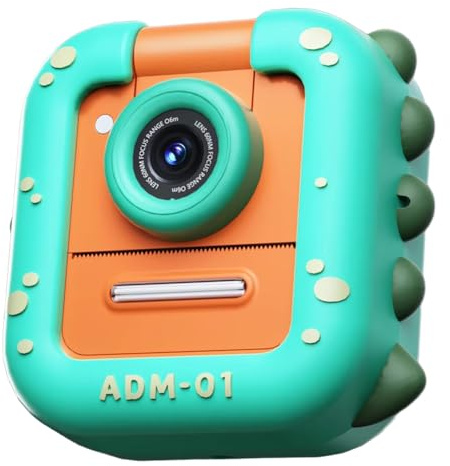 Luobannm Instant Printing Thermal Camera Mini Children Camera 1080P Digital MP3 32G Memory Card Video Green