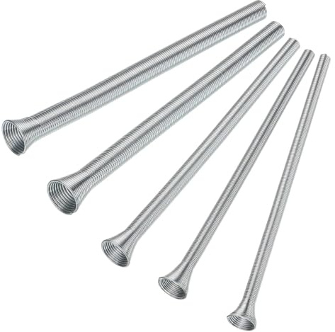 Set di piegatubi a molla da 5 pezzi, piegatrice a molla per tubi esterni, tubo a molla in acciaio super elastico, strumento di piegatura del tubo elettrico, affidabile tubo in rame e alluminio per