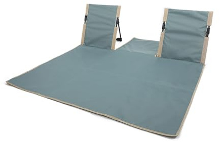 AchNau Lightweight Beach Mat Lounge Chair 2-Person 49x49 Widen Foldable | Mat with Back Support,600D Oxford Beach Seat Storage Bag for Holidays Garden Camping Swimmingpool (Blue)