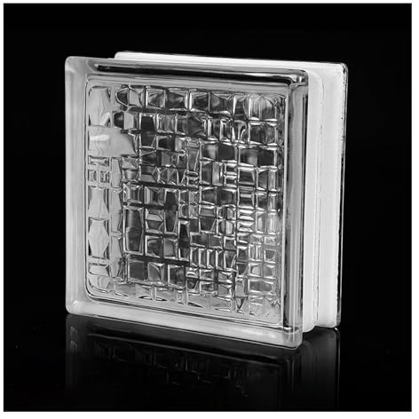 Piastrelle rettangolari in cristallo, Mattone di vetro Quadrato Cavo Isolamento termico Parete divisoria for ufficio 1-10 pz(Style 1,1 pcs)