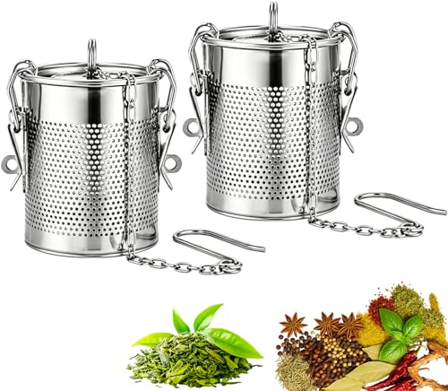 FuYelng 2 Piezas Infusor de Te Acero Inoxidable 450 ml, 8 cm×9 cm