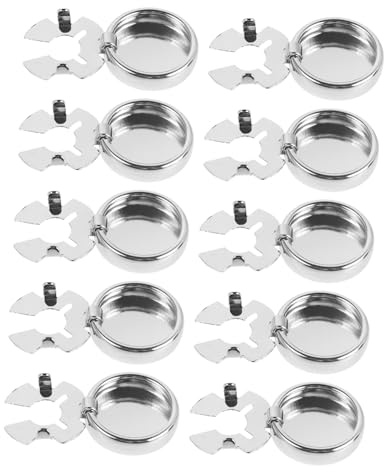 PATKAW 10 St Knapptäckare Manschettknappar Blank Metall Skjortknappar för Kvinnor Blusar DIY Knappskyddsdekoration Silver