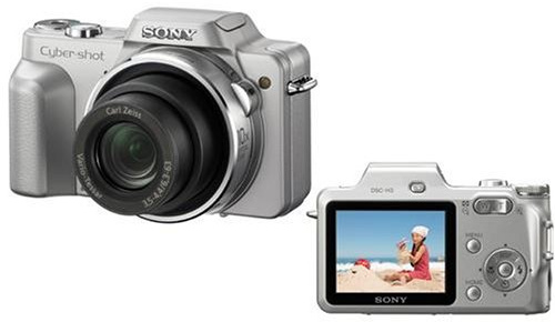 Sony DSC-H3S Digitalkamera (8 Megapixel, 10-Fach Opt. Zoom, 2,5`` Display, Bildstabilisator) in Silber