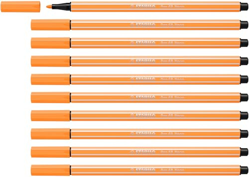 STABILO - Premium-Filzstift - Pen 68-10er Pack - neonorange