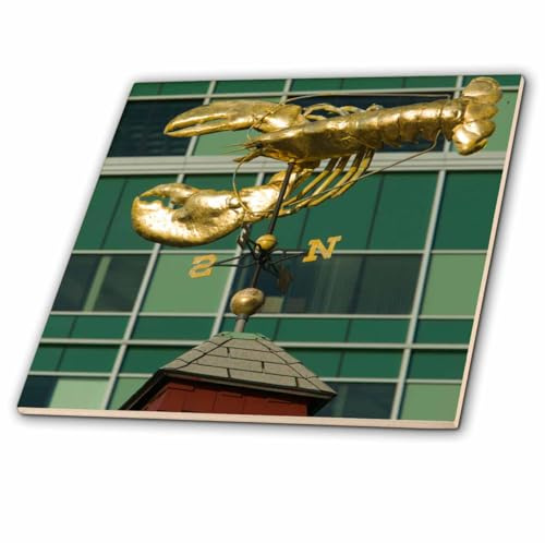3dRose Massachusetts, Boston Harbor, Lobster Weather Vane - US22 WBI0145 - Walter Bibikow 6 Inch Ceramic Tile