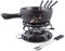 Swissmar F66901 Gruyère Fondue Set 9-teiliges, Keramik/Edelstahl, 2.65L, Fondue-Set für Fleisch, Käse und Schokolade, für 4 Personen, Geschenkset