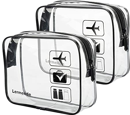 Lermende Transparente Kulturtasche, Flüssigkeiten Beutel Handgepäck TSA-geprüft Kosmetiktasche,Transparente Tasche Flughafen-konforme Tasche,Reisebeutel Flugzeug 1 Liter.