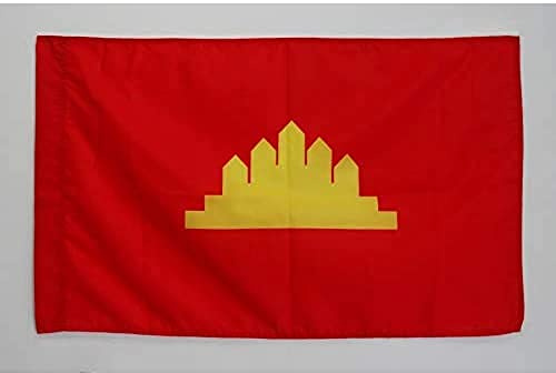 BANDIERA KAMPUCHEA DEMOCRATICA 90x60cm - BANDIERA STORICA DELLA CAMBOGIA 60 x 90 cm foro per asta - AZ FLAG