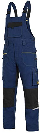 CXS Stretch - Herren Arbeitslatzhose mit Kniepolstertaschen und reflektierende Streifen - Hochwertige, komfortable und atmungsaktive Arbeitsoveralls für Herren mit modernem Schnitt (Größen: 46-64)