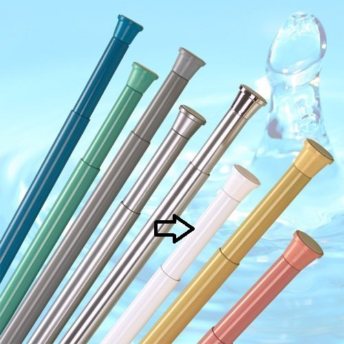 DUSCHVORHANGSTANGE 180-300 CM WEISS TELESKOPSTANGE - EXTRA LANG - GARDINENSTANGE SPRING KLEMMSTANGE SHOWER ROD