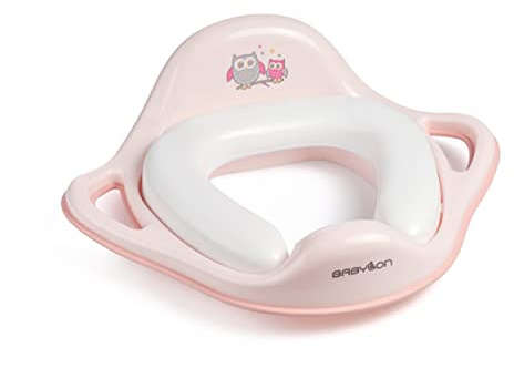 BABYLON Shark Klodeckel Toilettensitz für Kinder Anti-Rutsch Ergonomisch. Baby toilettentrainer mit Griff und Haken. Klositz für kinder für Mädchen und Jungen. WC Sitz Kinder, Baby Zubehör Rosa